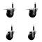 Service Caster 3.5'' SS Phenolic Swivel 3/4'' Expand Stem Caster Set 2 Total Lock Brakes, 4PK SCC-SSEXTTL20S3514-PHS-2-S-2-34 - alternate 1